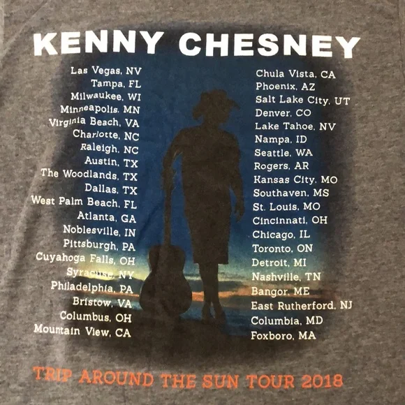 Kenny Cheney 2018 Trio Around the Sun Tour Concert Tee - Picture 5 of 5
